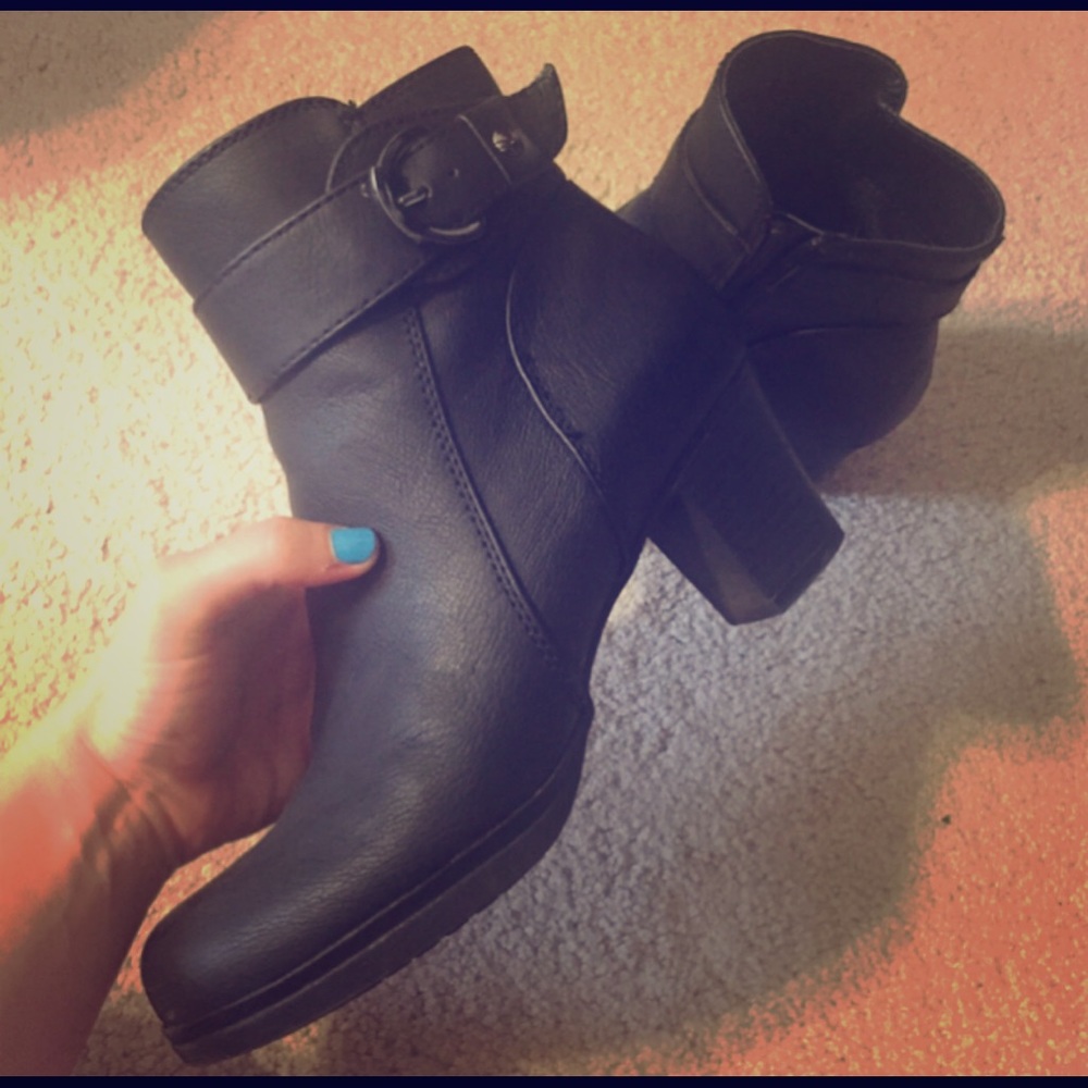 Black Leather Booties